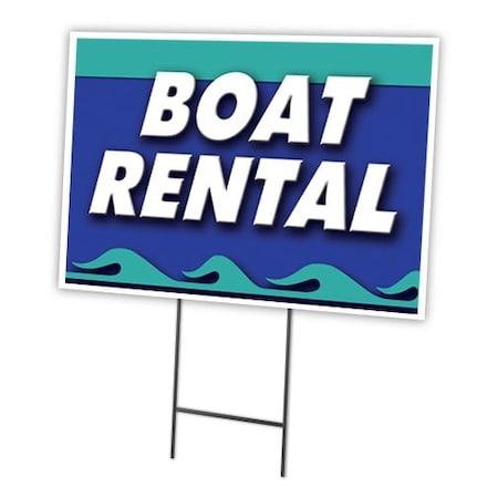 Boat Rental Yard Sign & Stake Outdoor Plastic Coroplast Window